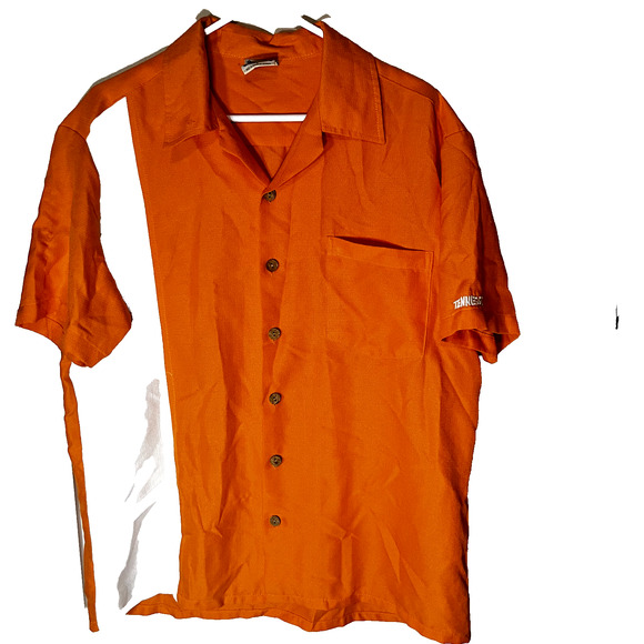 Maui Trading Co Hawaiian shirt Mens L Orange Univ. of Tennesee button up - Picture 1 of 6
